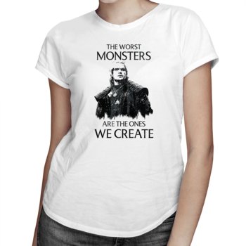 The worst monsters are the ones we create - damska koszulka dla fanów serialu Wiedźmin - Koszulkowy
