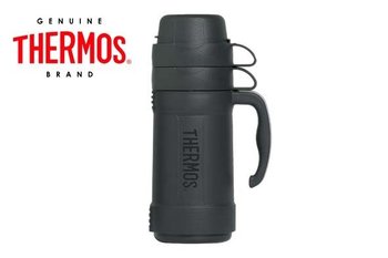 Thermos, Szklany termos z dwoma kubkami, czarny, 1800 ml - Thermos