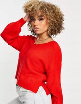 THREADBARE SWETER DAMSKI CZERWONY CASUAL 36 1VAX Threadbare