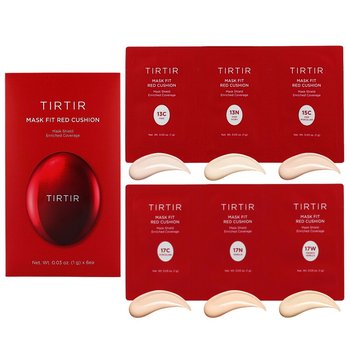 TIRTIR Mask Fit Red Cushion 6 Shade Trial Kit (13C, 13N, 15C, 17C, 17N, 17W) - zestaw próbek zawierający 6 odcieni - TIRTIR