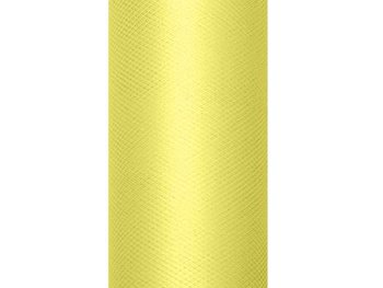 Tiul gładki, żółty, 0,08 x 20 m - PartyDeco