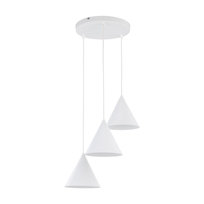 TK Lighting CONO WHITE LAMPA WISZĄCA 3 KOŁO stożki białe