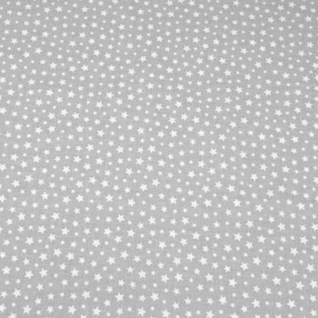 Tkanina bawełniana gwiazdki MINI białe na szarym tle - ANTEX