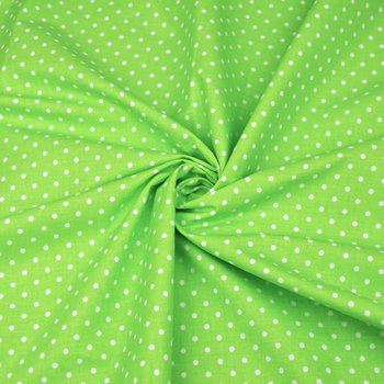 Tkanina bawełniana kropki 4mm białe na zielonym tle - ANTEX