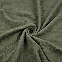 Tkanina Muślin double gauze oliwkowy (Green)