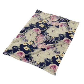 Tkanina pluszowy kocyk na kanapę Barokowe kwiaty, Fabricsy - Fabricsy