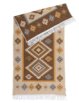 Tkany dywan kilim dwustronny, Brązowy, 60x120 cm - MD