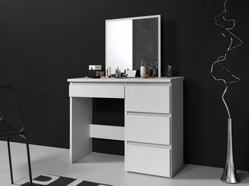 Toaletka kosmetyczna z lustrem do wizażu Beta biała - Meblowa 1