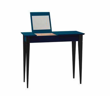 Toaletka MIMO z Lusterkiem - 65x35cm Czarne Nogi / Petrol Blue - Ragaba