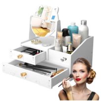 Toaletka z lustrem organizer na kosmetyki biżuterię szkatułka biała mała