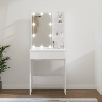 Toaletka z oświetleniem LED, biała z połyskiem, 60x40x140 cm - vidaXL