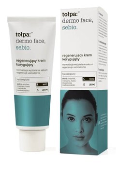 tołpa, dermo face sebio, regenerujący krem korygujący niedoskonałości na noc, 40 ml - tołpa