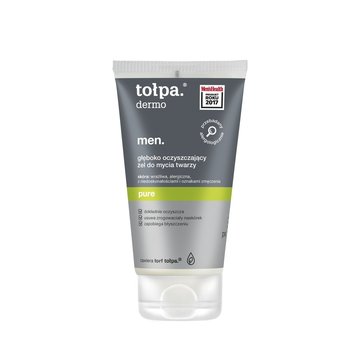 tołpa, dermo men pure, głęboko oczyszczający żel do mycia twarzy, 150 ml - tołpa