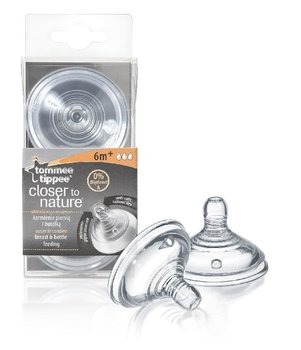 Tommee Tippee, Smoczek do karmienia, silikonowy, szybki przepływ, 6m+, 2 szt. - Tommee Tippee