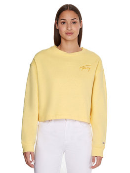 TOMMY HILFIGER BLUZA DAMSKA TJW CROP TOMMY SIGNATURE CREW YELLOW DW0DW12041 ZGF S - Tommy Hilfiger