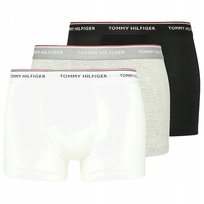 Tommy Hilfiger Bokserki Czarne Białe Szare Majtki Męskie z gumką 3 PAK XXL