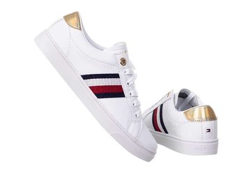 Tommy  Hilfiger Buty Damskie Th Corporate Cupsole Sneaker White Fw0Fw05545 Ybr 39 - Tommy Hilfiger