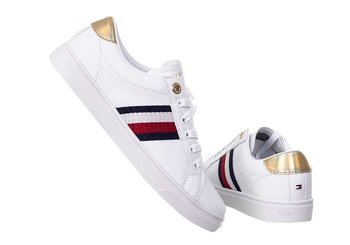 Tommy  Hilfiger Buty Damskie Th Corporate Cupsole Sneaker White Fw0Fw05545 Ybr - Rozmiar: 40 - Tommy Hilfiger