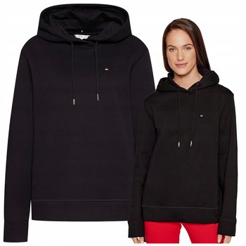 Tommy Hilfiger Czarna Bluza z kapturem Damska Bawełniana Logo Ciepła r.M - Tommy Hilfiger