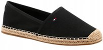 TOMMY HILFIGER CZARNE ESPADRYLE Z TKANINY Z PLECIONĄ PODESZWĄ 39 26LA Tommy Hilfiger