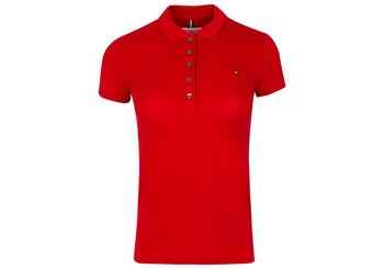 TOMMY  HILFIGER DAMSKA KOSZULKA POLO HERITAGE SHORT SLEEVE SLIM POLO RED 1M57636661 611 - Rozmiar: S - Tommy Hilfiger