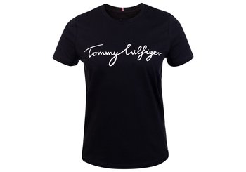 Tommy  Hilfiger Damska Koszulka T-Shirt Heritage Crew Neck Graphic Tee Black Ww0Ww24967 017 L - Tommy Hilfiger