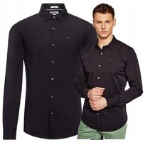 Tommy Hilfiger Jeans Czarna Koszula Męska Bawełniana SLIM Elegancka r.L Tommy Hilfiger