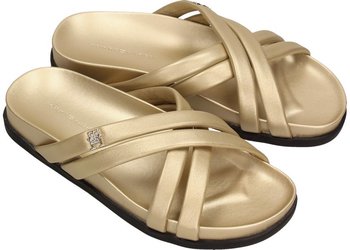 Tommy Hilfiger Klapki FW0FW06994 37 Strap  Femininie Sandal Golden - Tommy Hilfiger