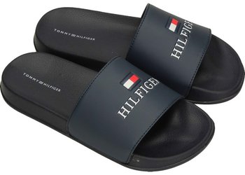 Tommy Hilfiger Klapki T3B0-32574-1172800 37 Logo Print Pool Slide Blue - Tommy Hilfiger