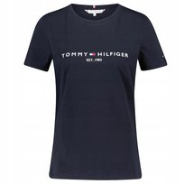 Tommy Hilfiger Koszulka Damska Bawełniana Granatowa T-shirt Sportowa r.L