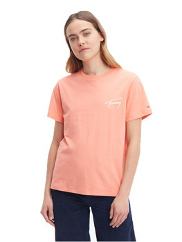 Tommy Hilfiger Koszulka Damska T-Shirt Tjw Rlxd Tommy Signature Ss Peach Dw0Dw12940 Tkl Xs - Tommy Hilfiger