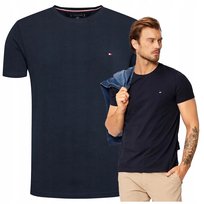 Tommy Hilfiger Koszulka Męska Granatowa T-shirt Sportowy Bawełniany r.XXL