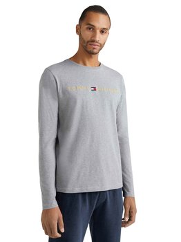 Tommy Hilfiger Koszulka Męska Z Długim Rękawem Cn Ls Tee Logo Gold Szara Um0Um01640 P4A L - Tommy Hilfiger