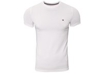 TOMMY  HILFIGER KOSZULKA T-SHIRT CORE STRETCH SLIM CNECK TEE WHITE 0867896625 100 - Rozmiar: XXL