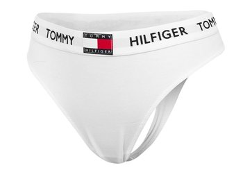 TOMMY  HILFIGER MAJTKI STRINGI DAMSKIE THONG WHITE UW0UW02198 YCD - Rozmiar: M - Tommy Hilfiger