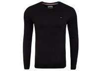 TOMMY HILFIGER MĘSKA KOSZULKA Z DŁUGIM RĘKAWEM TJM ORIGINAL RIB LONGSLEEVE TEE BLACK DM0DM04409 078 - Rozmiar: L Tommy Hilfiger