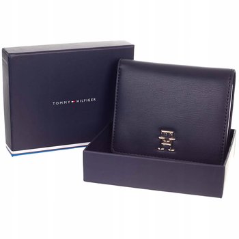 Tommy hilfiger portfel damski th spring chic med bifold wallet granatowy - Tommy Hilfiger
