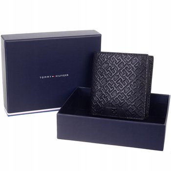 Tommy hilfiger portfel męski th monogram trifold czarny - Tommy Hilfiger
