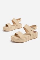 TOMMY HILFIGER SANDAŁY DAMSKIE BEŻOWE NA PLATFORMIE ZE SPRZĄCZKĄ 38 1I4A Tommy Hilfiger