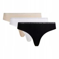 Tommy Hilfiger Stringi Damskie Majtki Thong 3P Czarne/Białe/Beżowe R.S