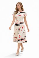TOMMY HILFIGER SUKIENKA MIDI Z KRÓTKIM RĘKAWEM I NADRUKIEM 34 1I1F Tommy Hilfiger