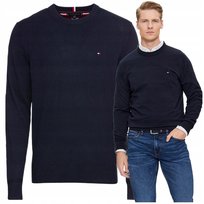 TOMMY HILFIGER sweter meski cneck granatowy piękny sweterek meski tommy TOMMY HILFIGER sweter meski cneck granatowy piękny sweterek meski tommy r.S