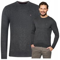 TOMMY HILFIGER sweter meski cneck szary piękny sweterek meski tommy TOMMY HILFIGER sweter meski cneck szary piękny sweterek meski tommy XXL