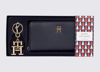 Tommy Hilfiger Zestaw portfel + brelok AW0AW14004 one size Iconic Tommy GP Wallet Keyfob - Tommy Hilfiger