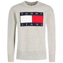 Tommy Jeans Granatowa Bluza bez kaptura Szara Duże Logo r. XXL