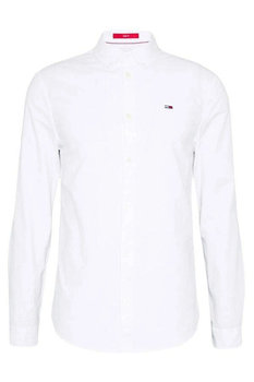 Tommy Jeans koszula męska Slim Fit biała długi rękaw, Rozmiar M - Tommy Jeans