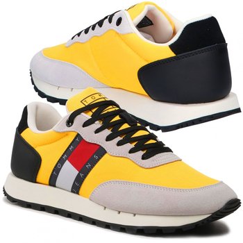 Tommy Jeans Męskie Buty Sportowe Skóra Leather Runner Em0Em01136-Psu 46 - Tommy Jeans