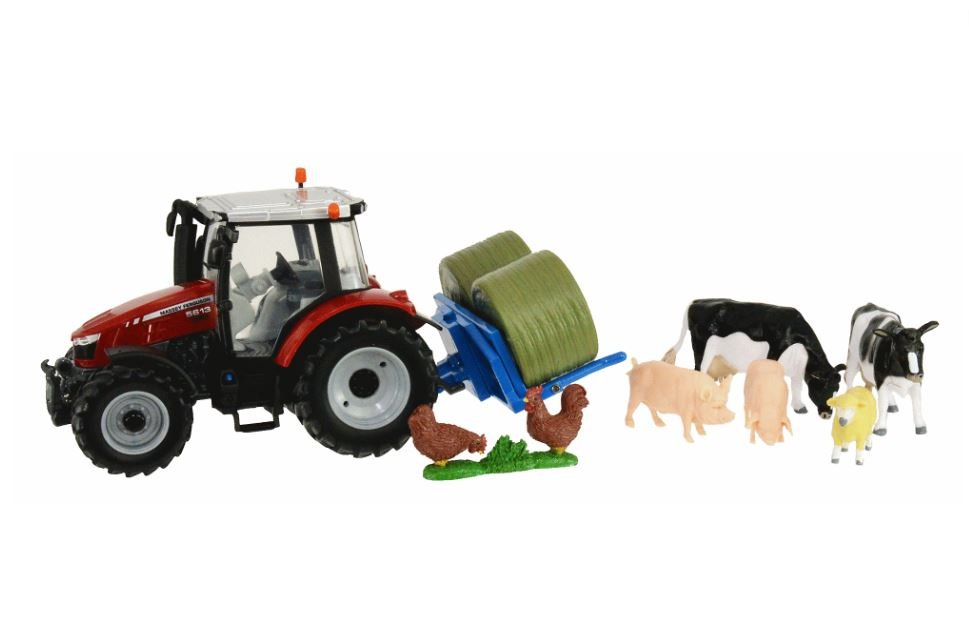 Zdjęcia - Auto dla dzieci Tomy , Britains, Zestaw traktor ze zwierzętami Massey Ferguson 5612 