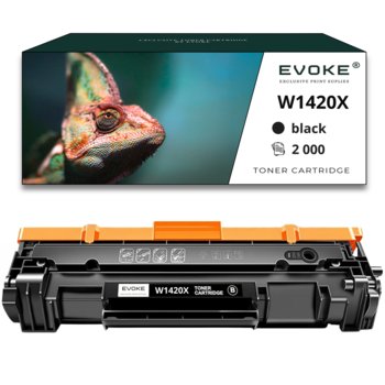 Toner do drukarki HP W1420X czarny | 2000 stron | W1420A 142A XL BEZ CHIPA - Evoke