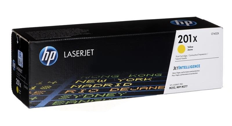 Toner HP HP201X, żółty, 2300 str., CF402X